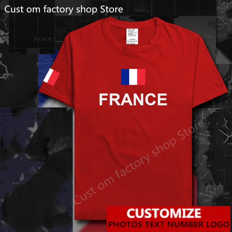 Camiseta de la República Francesa de Francia, Jersey personalizado gratis, nombre DIY, número, hombres, mujeres, moda de venta al por menor, camiseta informal suelta 220620