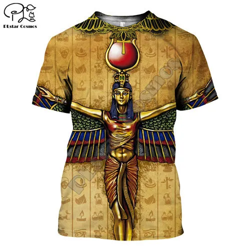 PLSTAR COSMOS HORUS Древний египетский бог глаз Египта Фараон Анубис Лицо 3D печатная футболка Мужчины женщины унисекс уличная одежда 220623