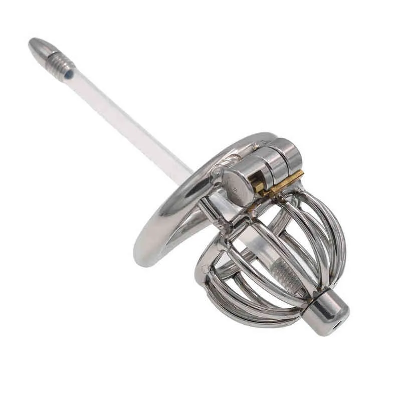 NXY Chastity Device Colorful Stainless Steel Short Ball Penis Cage Lock Adult Sex Toys 0416