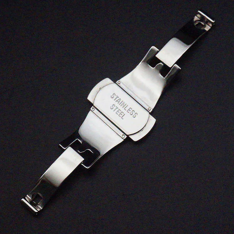 مزدوج اضغط على Butterfly Buckle Watch Buckle Automatic Awaticle Buckle Steel Belt Belt Stainless Steel Associory Solid Botton