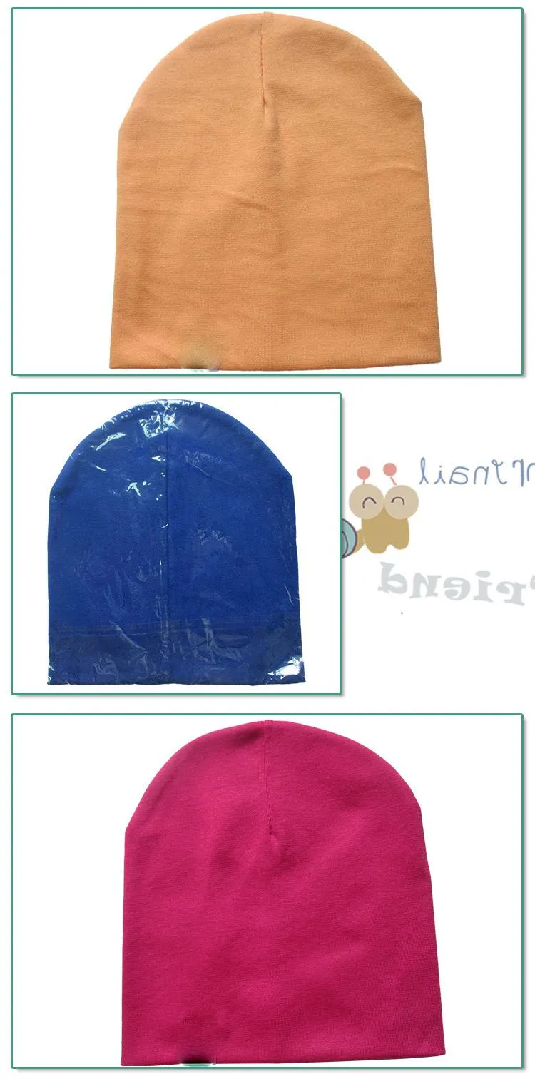 Solide kinderen gebreide hoed pasgeboren baby winter katoen warme pet lente herfst baby's beanie boy girl hoed 0-3 jaar oud