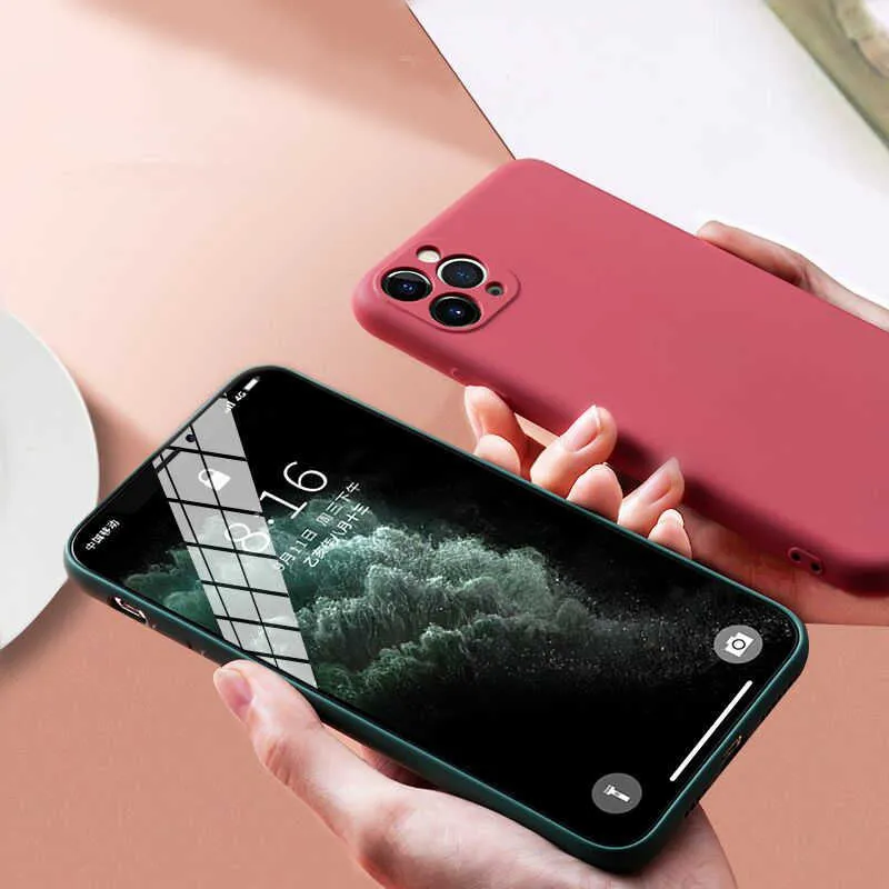 TPU Soft Silicone Phone Case para iPhone 12 13 mini 11pro max x xs xr tampa traseira fosca coque capa para iPhone 11 Pro 7 8 Plus Multi 4632034