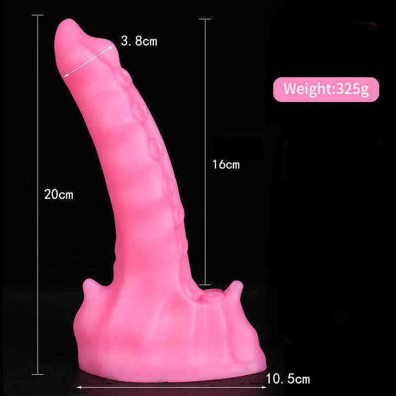 Nxy Dildos Dongs 20cm Octopus Tentacles Penis Realistic Suaction Cup Adult Silicone Anal Plug Monster Dildo Sex Toys for Women Masturbation 220511