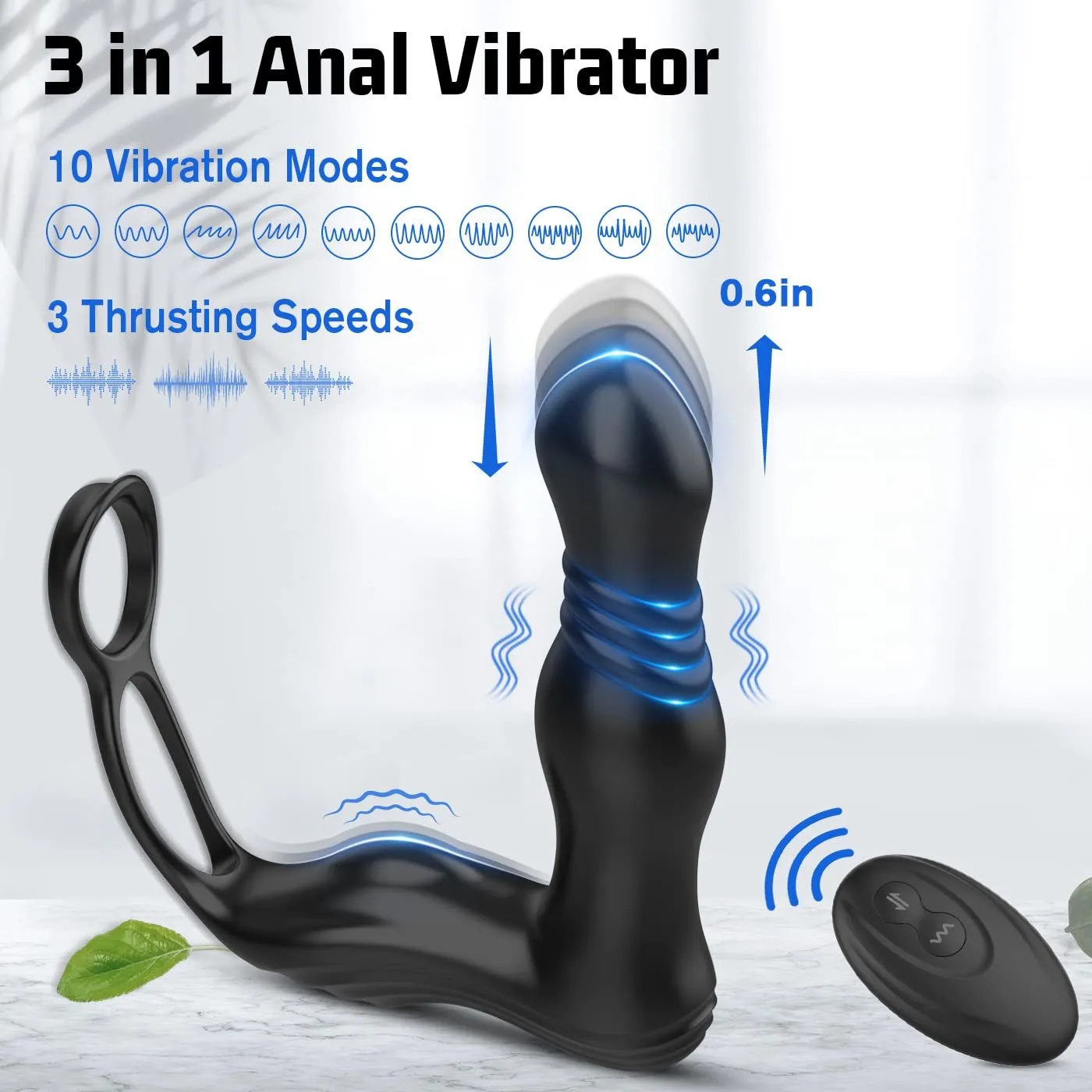Pchnięcie wibratora analitycznego stymulatora prostaty opóźnienie wytryskujące pierścień tyłek seksowne zabawki dla mężczyzn teleskopowych dildo