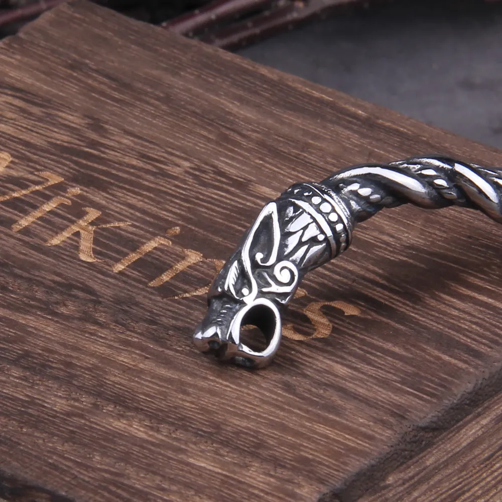 Bracelet masculin en acier inoxydable nordique viking norrois bracelet dragon masculin bracelets bracelets334t