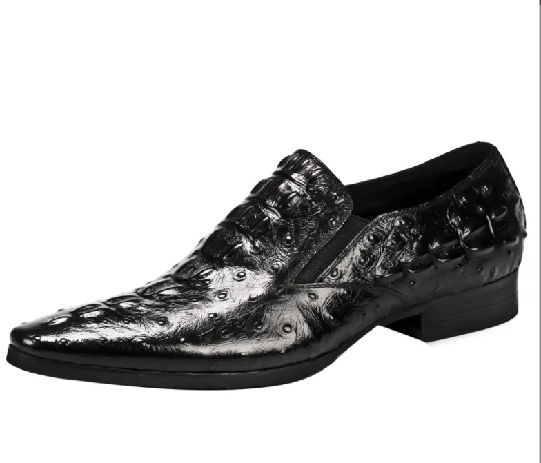 New Style Winter Slip auf Casual Männer Schuhe Echtes Leder High Top Black Herrenschuhe