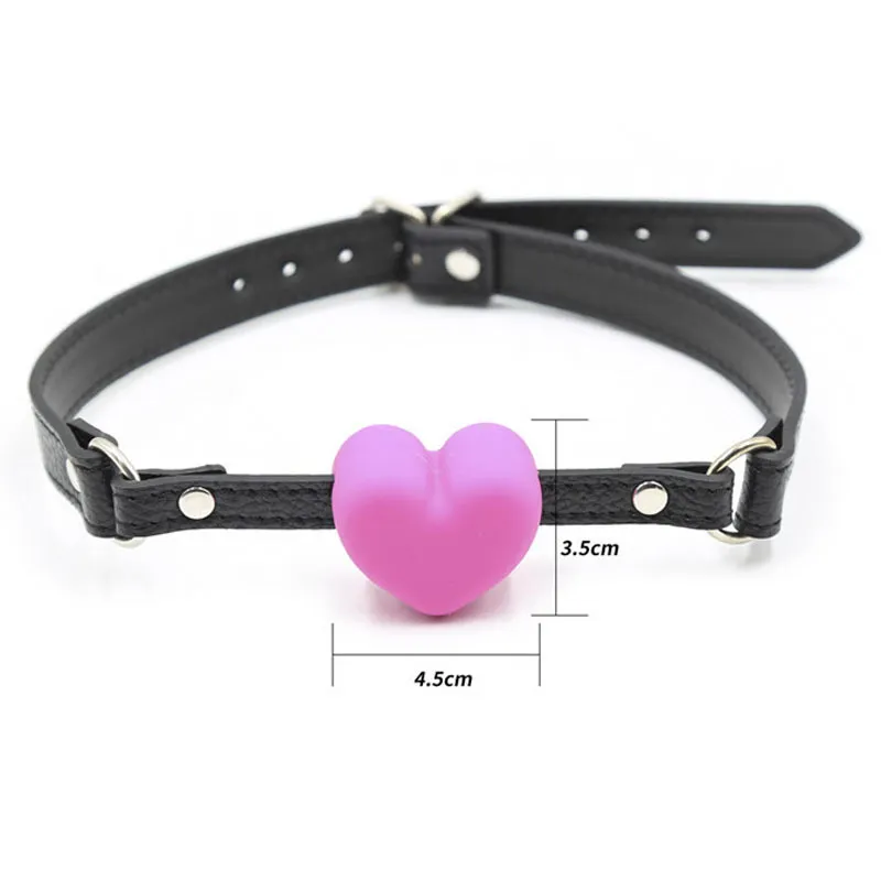 Silicone Heart Shape Mouth Gag BDSM Slave Bondage Belt Adult Erotic Game Fetish Restraints Blowjob sexy Toy For Couples