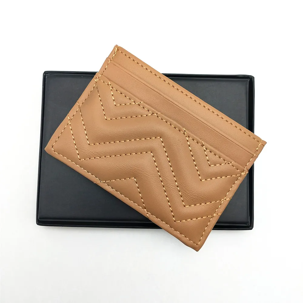 Fashion Genuine Designer Cow Leather Luxury Card Holder Wave Classic Men Women Zig Zag Credit Cardholders Bank Cardholder Mini Sli258h