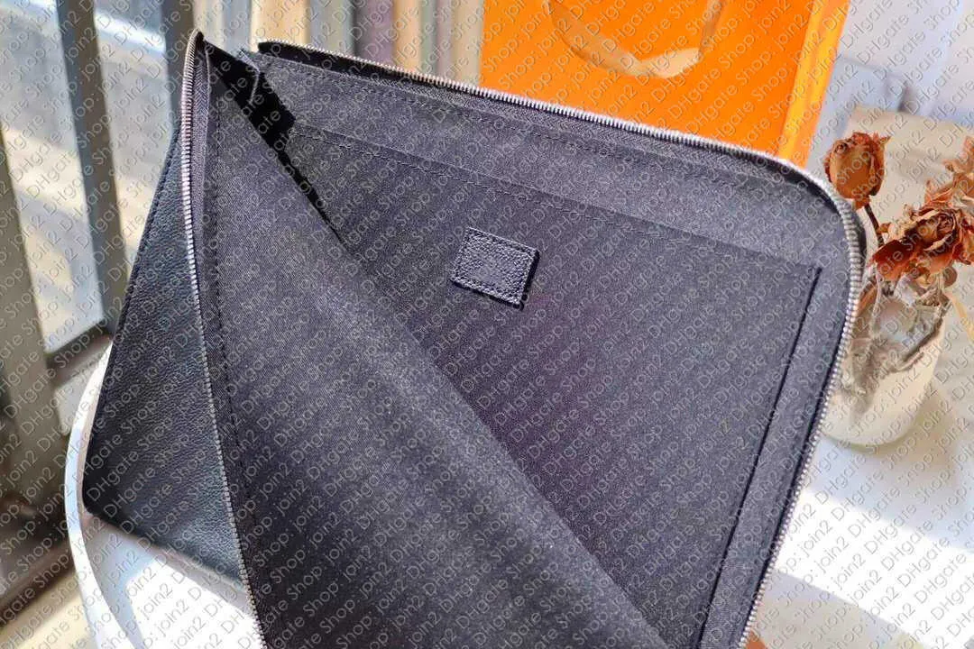 M80044 POCHETTE JOUR GM N64437 디자이너 Mens 클러치 여행 슬리브 노트북 태블릿 파일 문서 홀더 포트폴리오 케이스 가방 ACCE227F