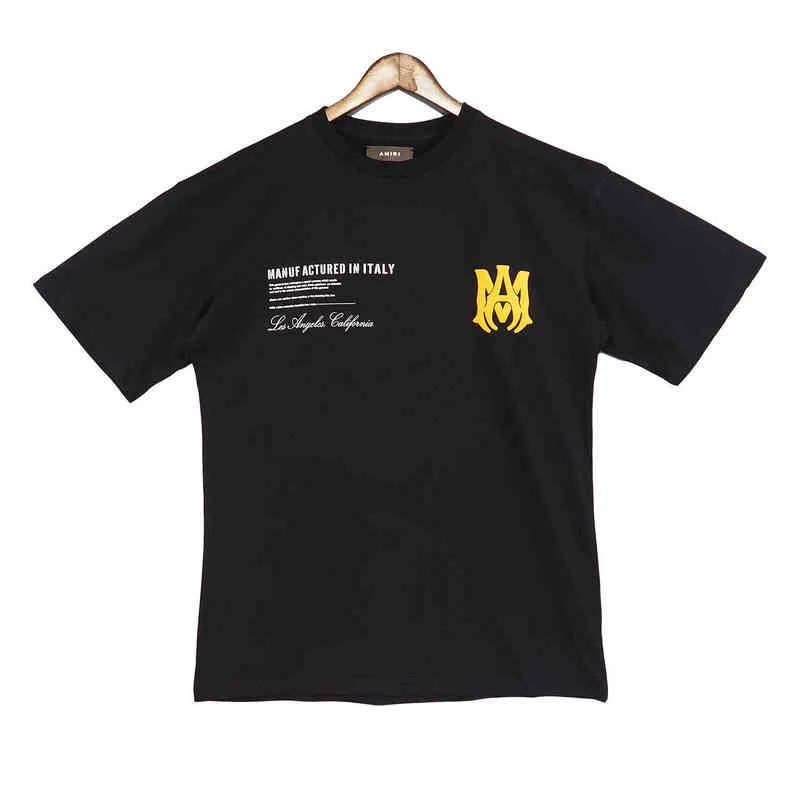 Krótki męski designer Tshirt Amirs Męska koszulka Rękaw 2024 Fried Street Poster Letter Drukuj Rou Wfg9 6vei