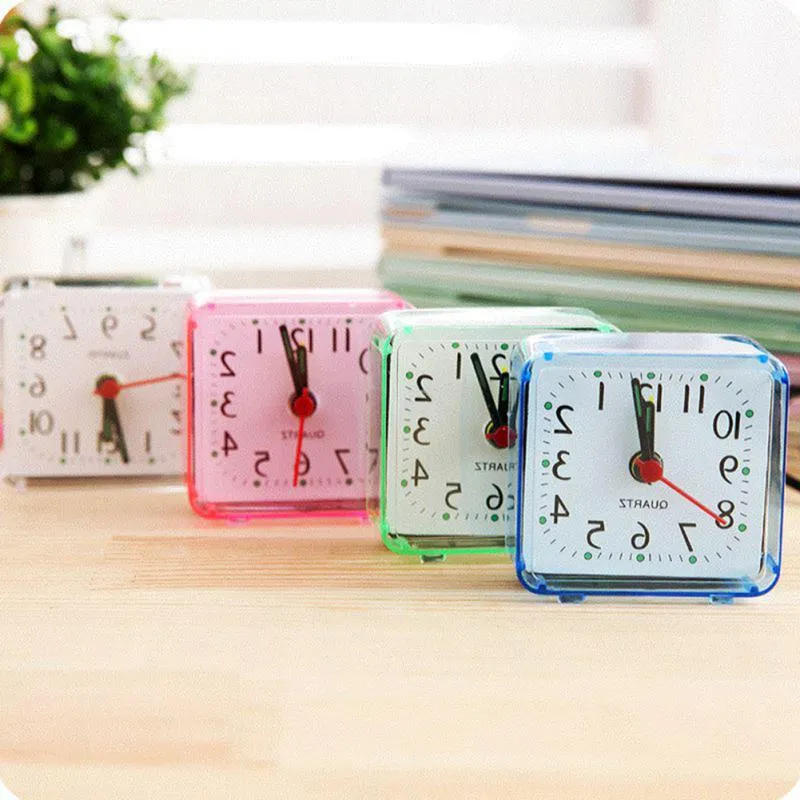 Square Small Bed Compact Timers Travel Quartz Beep Clock Fashion Rabbit Bedside Lamp Green Batteries Alarm Multi-function Kitchen