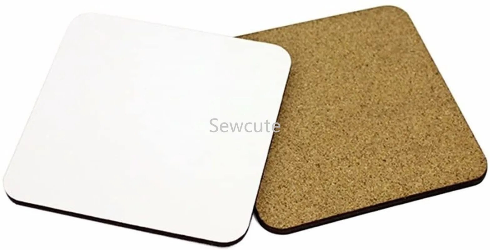 تسامي الفراغ الوقايات DIY مخصصة MDF Square Square Hardboard Coaster Coaster Custer Cup Pad 10x10cm FY3758 C0622X2