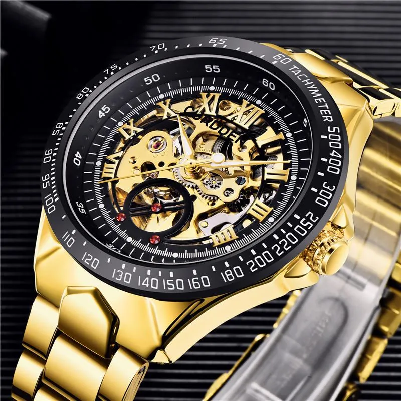 Relógios de pulso masculino aço inoxidável relógio automático Top Top Mechanical Tourbillon Watchwatch Business Steelwristwatches stristwatch 230a