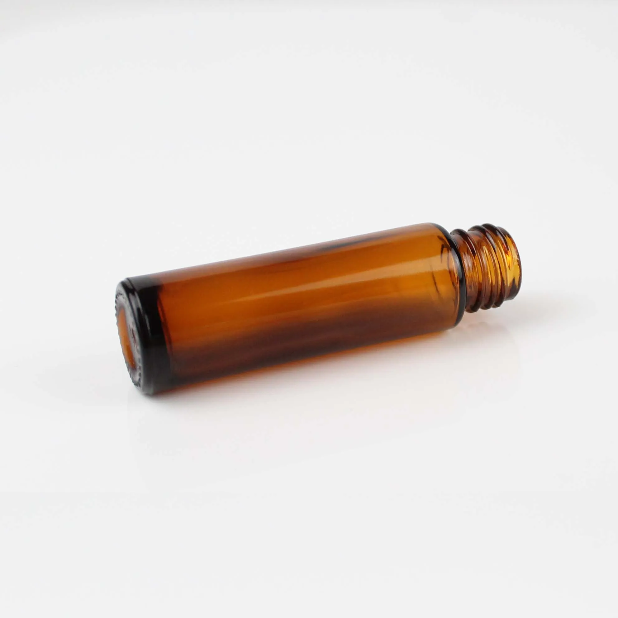 10 ml Amber Glass Roll på flaska med rostfritt stålkula för eteriska oljor Tomma återfyllningsbara parfymflaskor behållare 