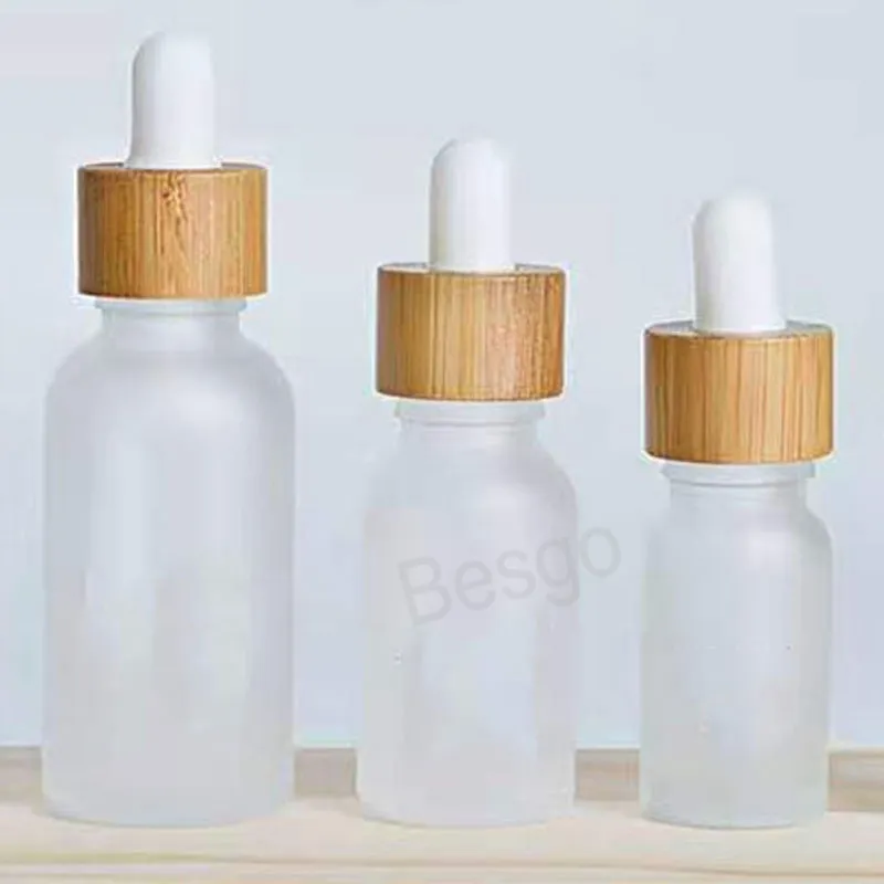 5 ml 10 ml vides bouteilles compte-gouttes d'huile essentielle gommage bouteilles en verre couvercle en bois bouteille de parfum voyage portable conteneur cosmétique BH6583 TYJ
