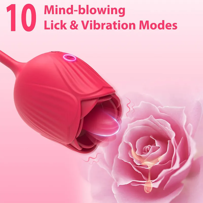 Rose étirement vibrateurs pour femmes stimulateur de clitoris léchage de langue orale vibrant amour œuf poussant jouet sexy pour adultes 18 220323