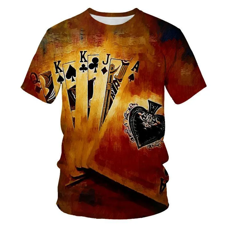 Poker T shirt Playing Cards Clothes Gambling Shirts Las Vegas Tshirt Clothing Tops Men Funny 3d t shirt 220623