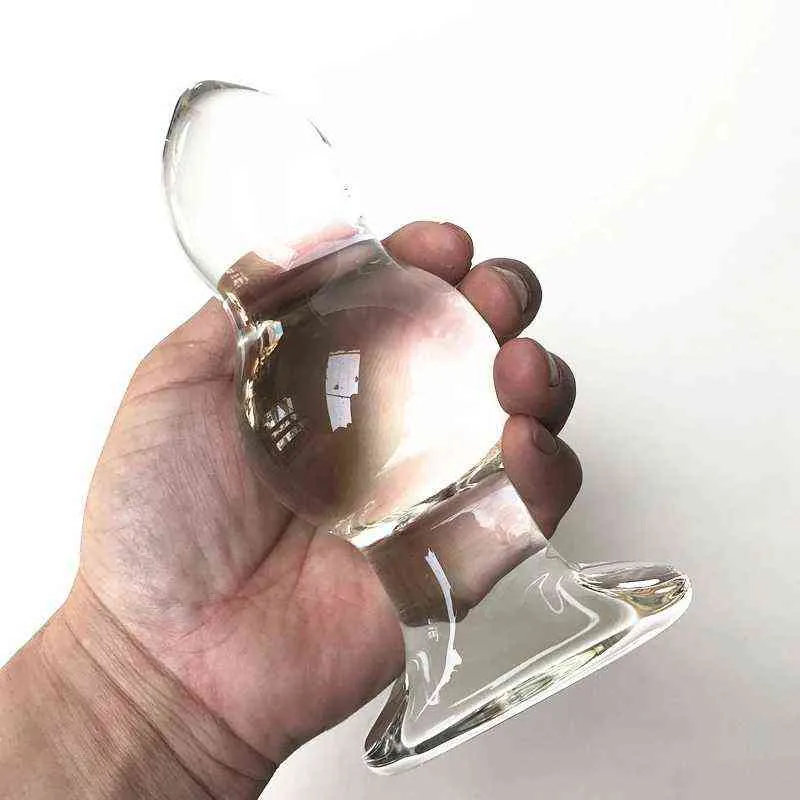 Erotica Anal Toys 4.5/5./6/7diameter Transparent Crystal Glass Butt Plug Expander Dildo Gspot Stimulation Female Masturbation Erotic Toy 220507