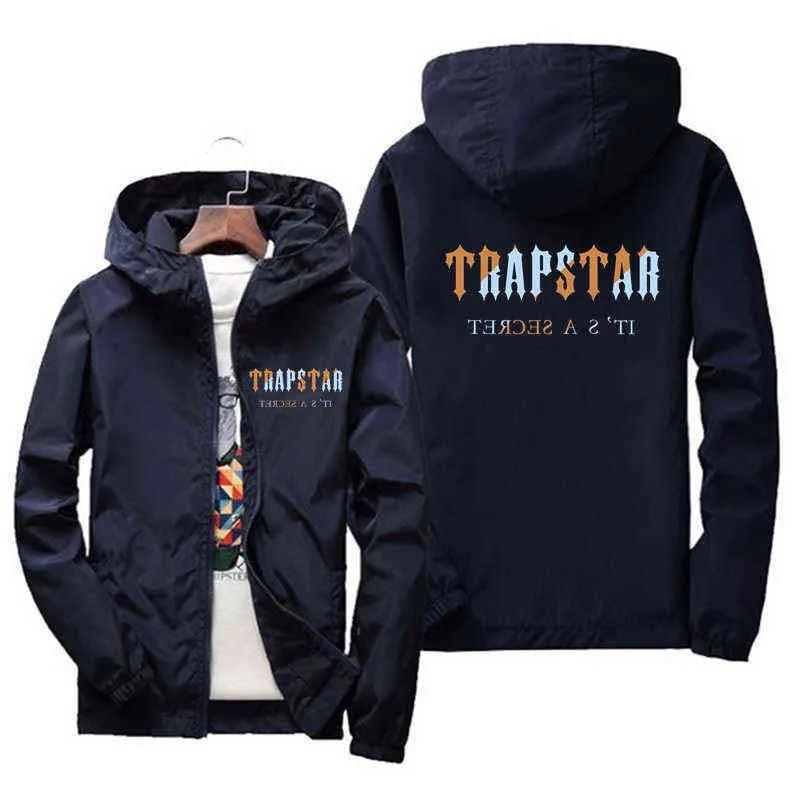 Trapstar London 2022 Men's New Long Sleeves Splicing Camouflage Windbreaker Jackets Sporting Slim Zipper Hoodies Coats Clothing Y220803