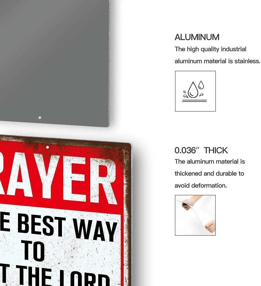 Gebetsschild, retro lustige Aluminium -Metall -Wandschild für Innen-, Außen-, Haus-, Bar, Club, 12 x 8 Zoll leicht Montage - ist das Beste