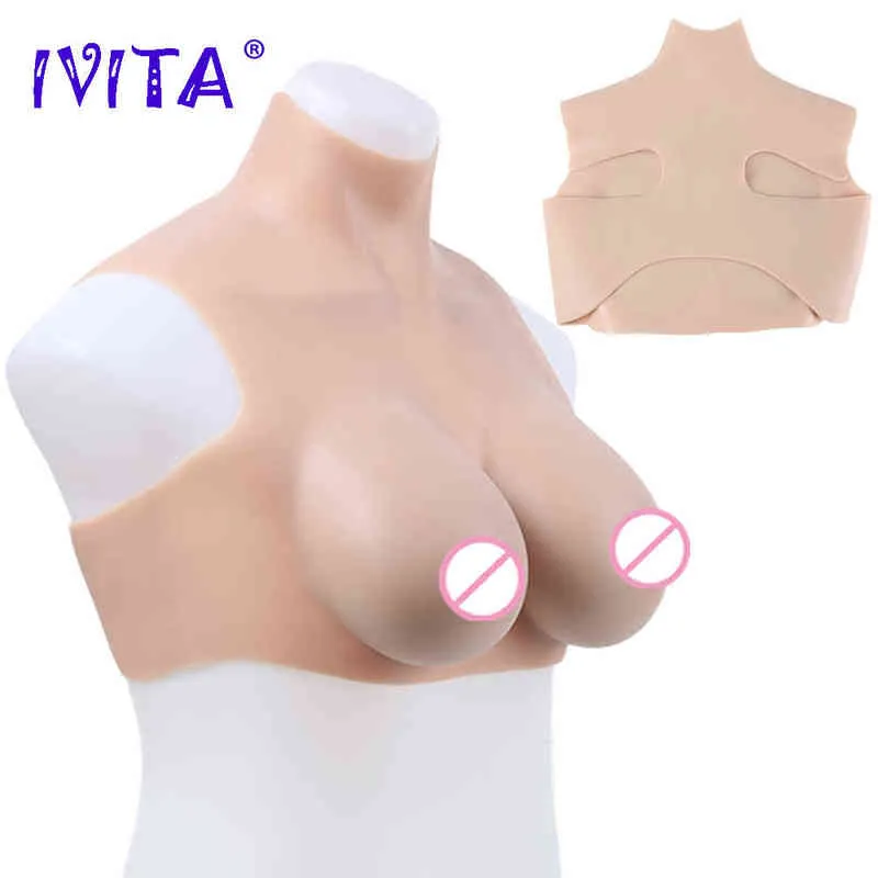 IVITA Forma del seno in silicone artificiale originale Tette finte realistiche Crossdresser Transgender Drag Queen Shemale Cosplay H220511