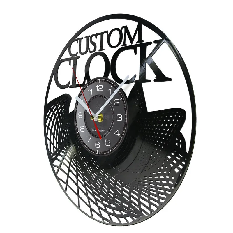 Vintage Record Wall Custom заказ дизайн вашего личного POS персонализированные виниловые длинные часы 220615