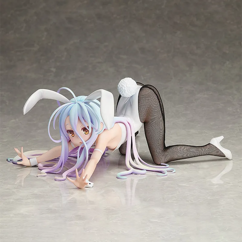 Japan Sexig figur Nej Game Life Shiro Bunny Girl PVC Action 12cm Anime Toy Collection Model Doll för gåva 220531