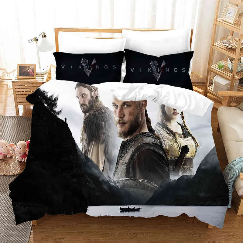 3d Printed Viking Legend Bedding Set Down Quilt Cover with Pillowcase Double Single King