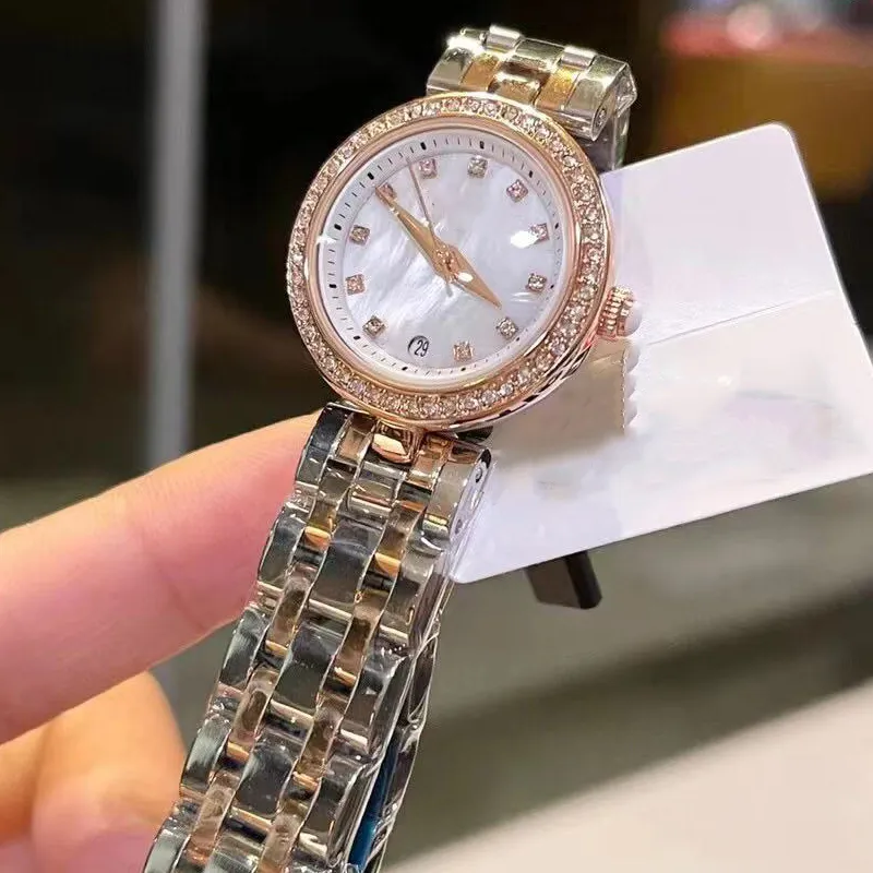 Luxus-Damenuhr, importiertes Quarzwerk, Mineralglas, Spiegel, 26 mm, Steinoberfläche, modische Boutique-Uhren, 280 m