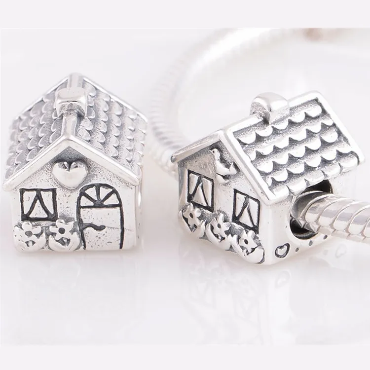 Yeni popüler 925 STERLING Gümüş Charm Crown Pet Dog House DIY Boncuklar İlkel Bilezik İçin Uygun Kadın Mücevher Moda Aksesuarları1620582