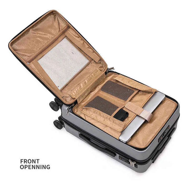 ترقية جديدة Creative Rolling Luggage Wheels Travel Trolley Cabin مع حقيبة الكمبيوتر المحمول J220708 J220708