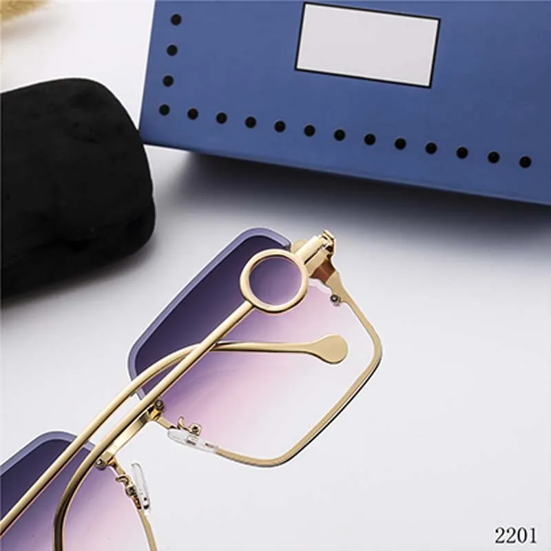 Parel Designer Zonnebril voor Dames Semirandloze Gouden Stent Damesbrillen Veelkleurige Outdoor Vrouw vierkante lens Zonnebril223b