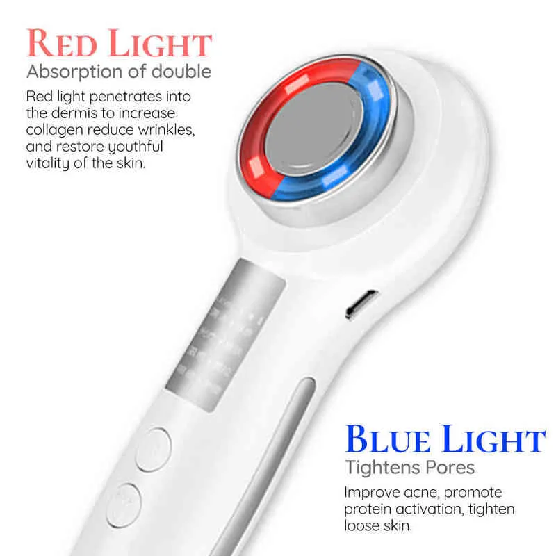 Led Face Light Therapy Beauty Devices Massager Facial Pore Cleansing Skin Rejuvenation Lift Machine Home Use 220510