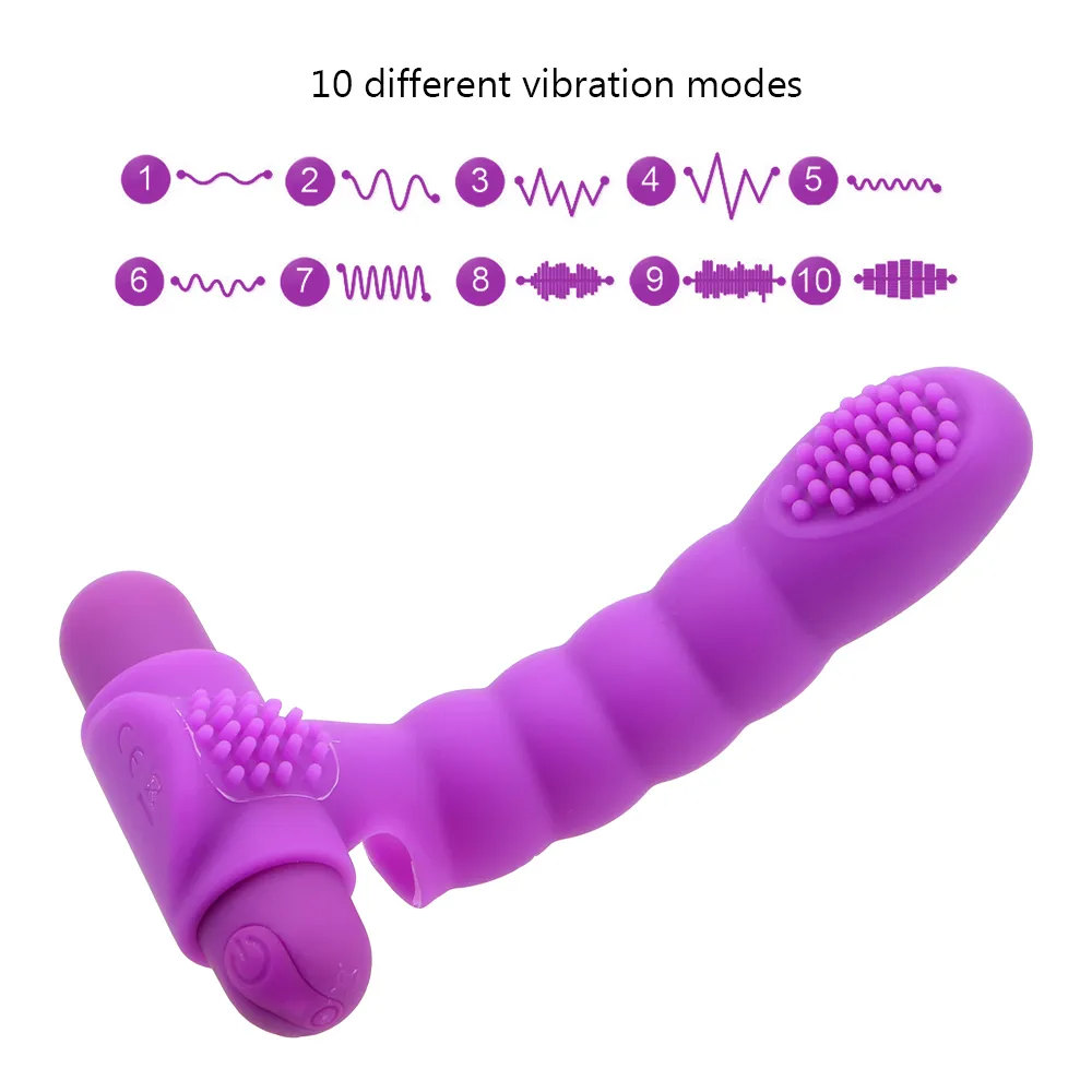 VATINE 10 Potente Vibrazione Massaggiatore vaginale Manica dito Vibratore Masturbatore femminile Giocattoli sexy le donne Stimolatore clitorideo