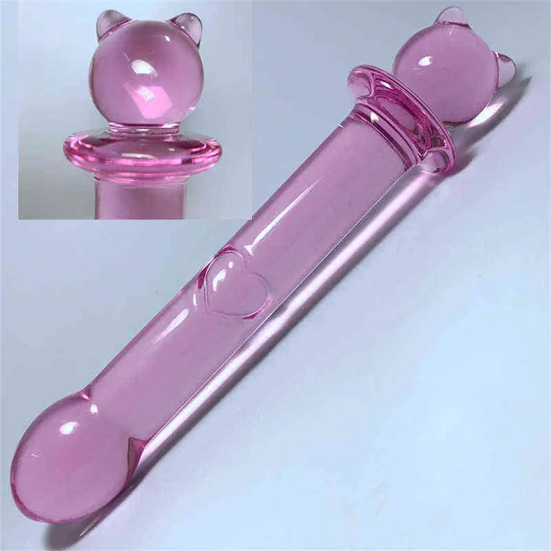 NXY DILDOS DONGS Różowy kryształ szklany masturbator realistyczny dildo penis duże ga an anal tyłek wtyczka dla dorosłych zabawki dla kobiety 220511