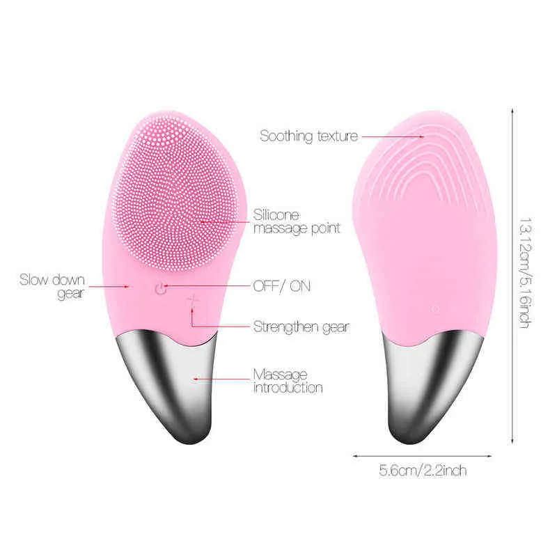 Mini Electric Cleancial Cleansing Brush Силиконовая звериная лицевая очистка глубоко уборки кожи USB USB Recharge 220510