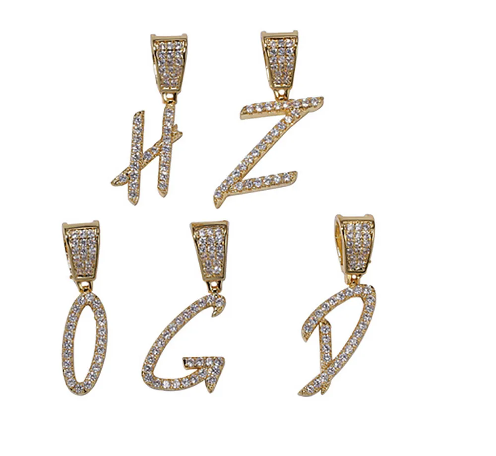 Goud Zilver A-Z Letters Hanger Kettingen Whos Initial Micro Letter Charm voor Mannen Vrouwen met 24 inch Touw chain196f