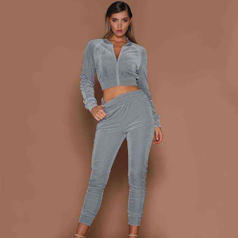 Jesienne zimowe aksamitne dressit Kobiety dressUt Velor Tracksuit Upraw Top