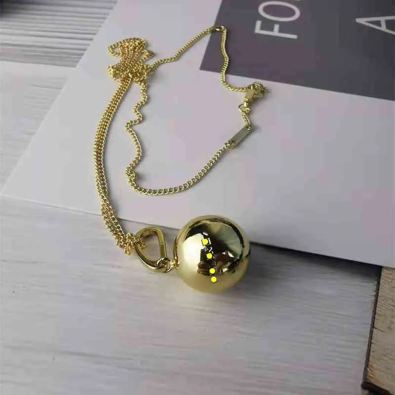 Celi's New Designer Letter Ball Necklace Women's Baroque Ball Clavicle Chain