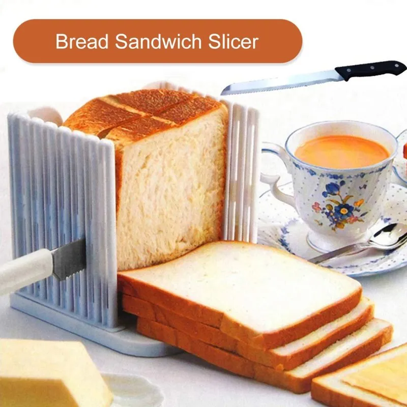 Professioneel broodtoost Toast Cutter Slicer Snijd snijden Gids Mold Maker Keukengereedschap Praktisch zandgadget 220721