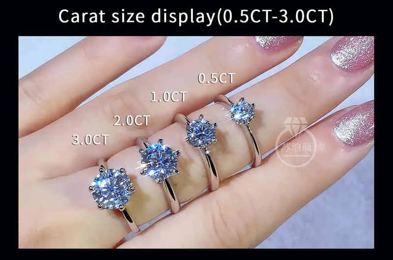 BlueGreen Color 12CT Real Moissanite Ring調整可能な再配置可能な宝石925銀ガールフレンド誕生日プレゼント8788043