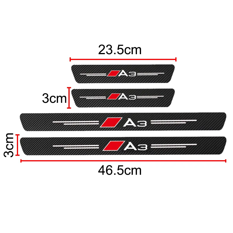 3D Carbon Carbon Car Car Door Sill Protector Detector Detectors لـ A1 A3 8V 8P 8L S3 RS3 Sline A4 A5 A6 A7 Q5 Accessories3312524