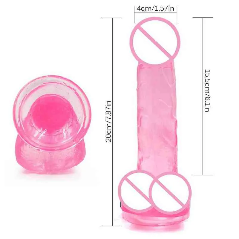 NXY Dildos S Best Selling Crystal Penis Otário com ovo 0316