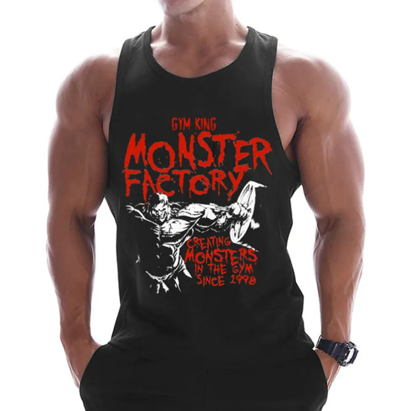Casual Printed Tank Tops Men Bodybuilding ärmlös skjorta Cotton Gym Fitness Workout Kläder Stringer Singlet Man Summer Vest 220527