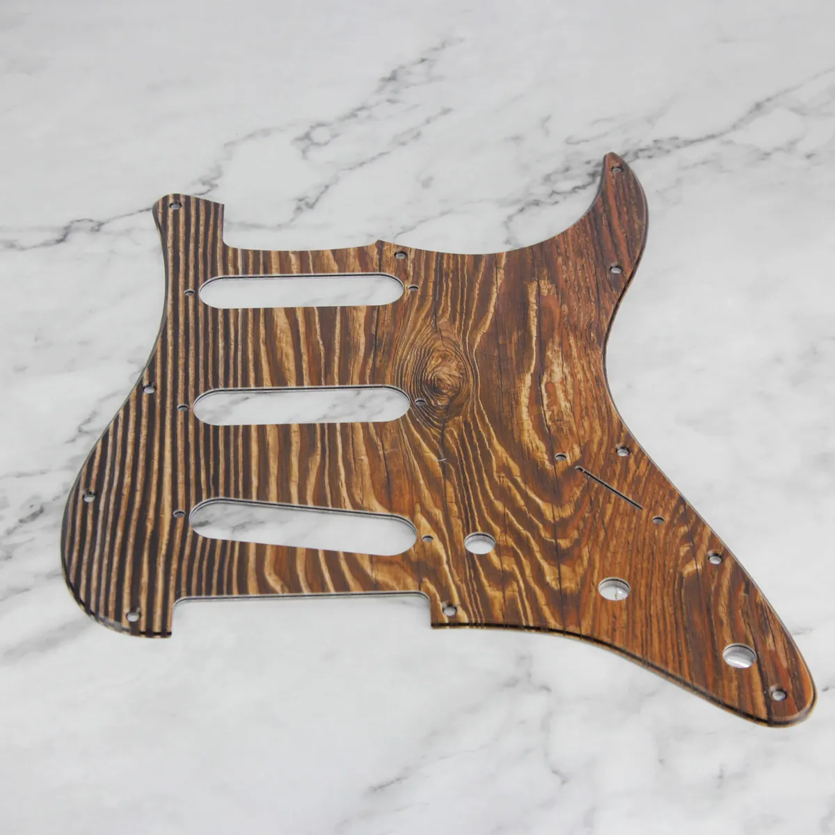 The Wood Color SSS PickGuard Guitar Plate с задними винтами для 11 -луночных деталей электрогитары