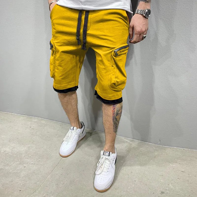 Summer Loose Shorts Mężczyznę Jogging krótkie spodnie Casual Fitness Streetwear Men Multi Pocket Sport Casual Hip Cargo 220714