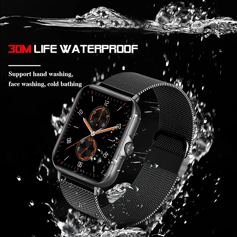 Lige Bluetooth Antwoord Oproep Smart Watch Men Full Touch Dial Call Fitness Tracker IP67 Waterdichte smartwatch voor Men Women Box 22041210p