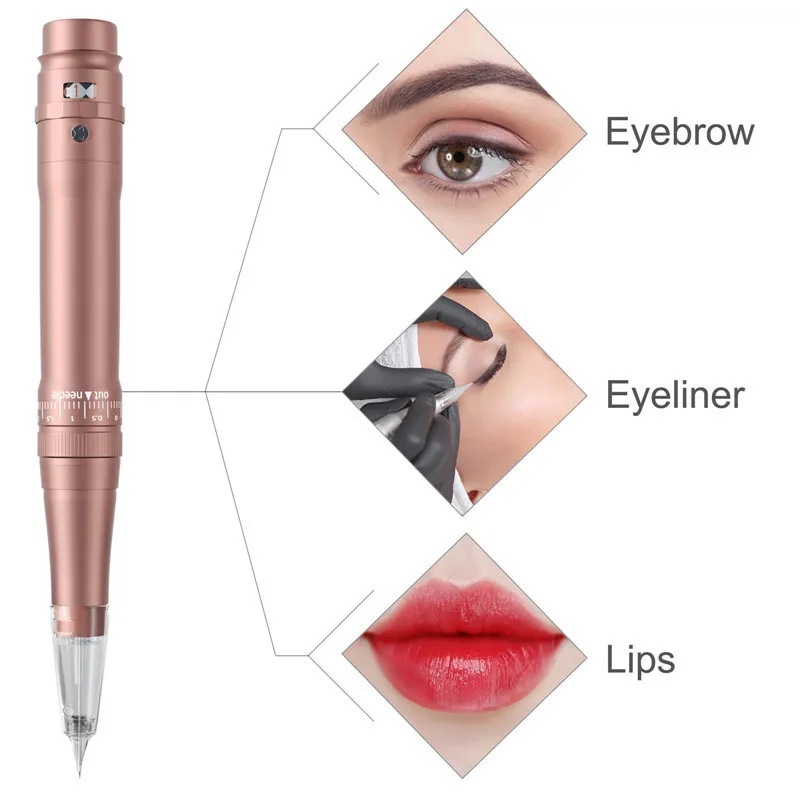 Draadloze permanente make -upmachine pen professionele wenkbrauwen lip tattoo microblading diy met cartridge naald 220624