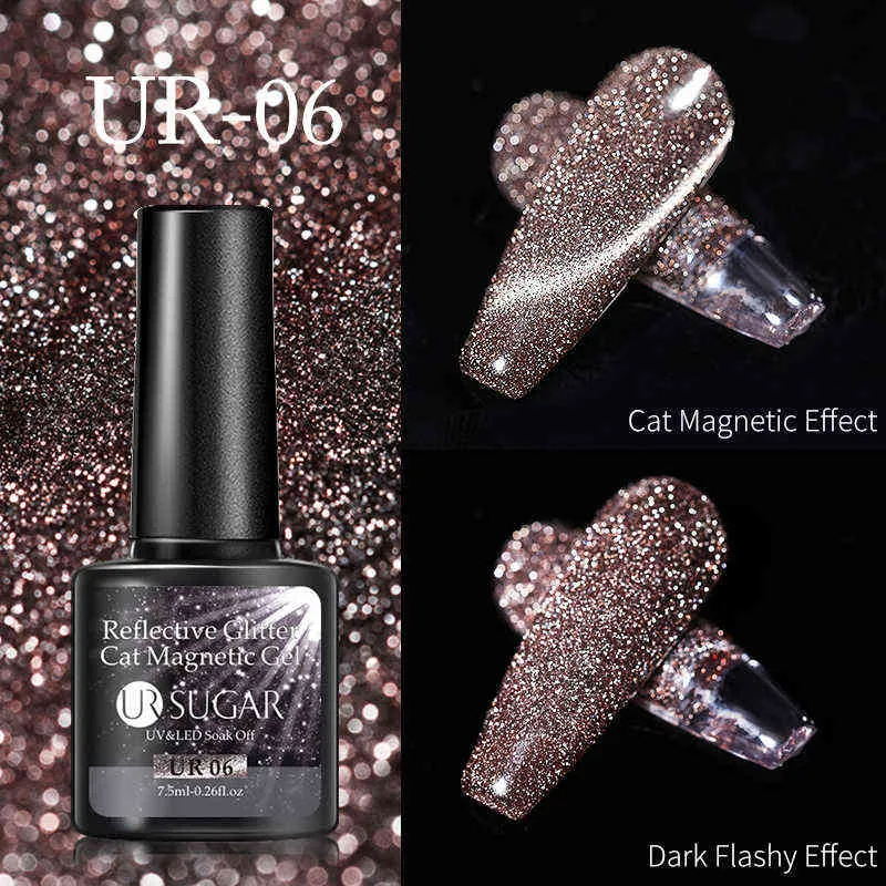 Gel unghie NXY 7 5ml Disco riflettente Cat Magnetic Polish Auroras Iridescente Glitter Paillettes Soak Off Uv s Art Varnish 0328