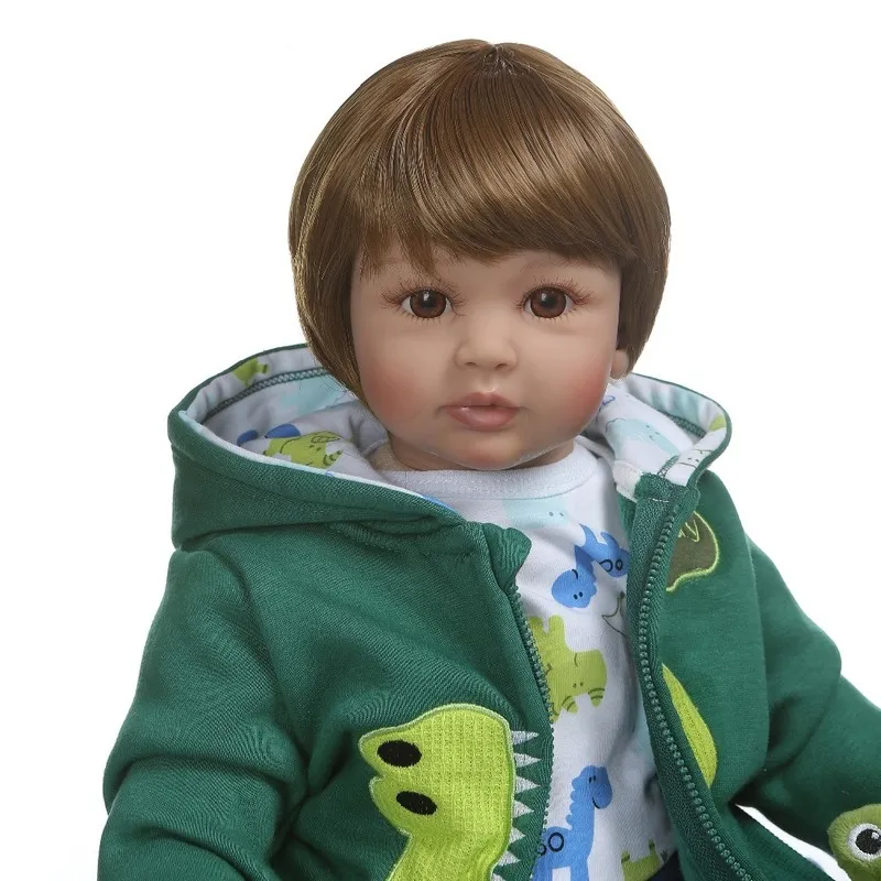 NPK 60 cm hoogwaardige herboren peuter jongenspop in hoodie-jurk Bebe 6-9 maanden echt baby maat 220505